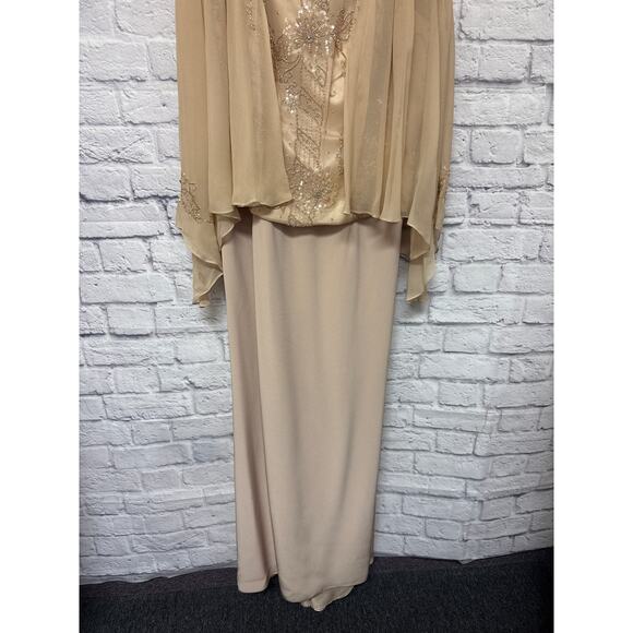 Montage Mon Cheri Mother of Bride Blush Dress Chiffon Jacket Beaded Detail - 16 - Picture 2 of 10